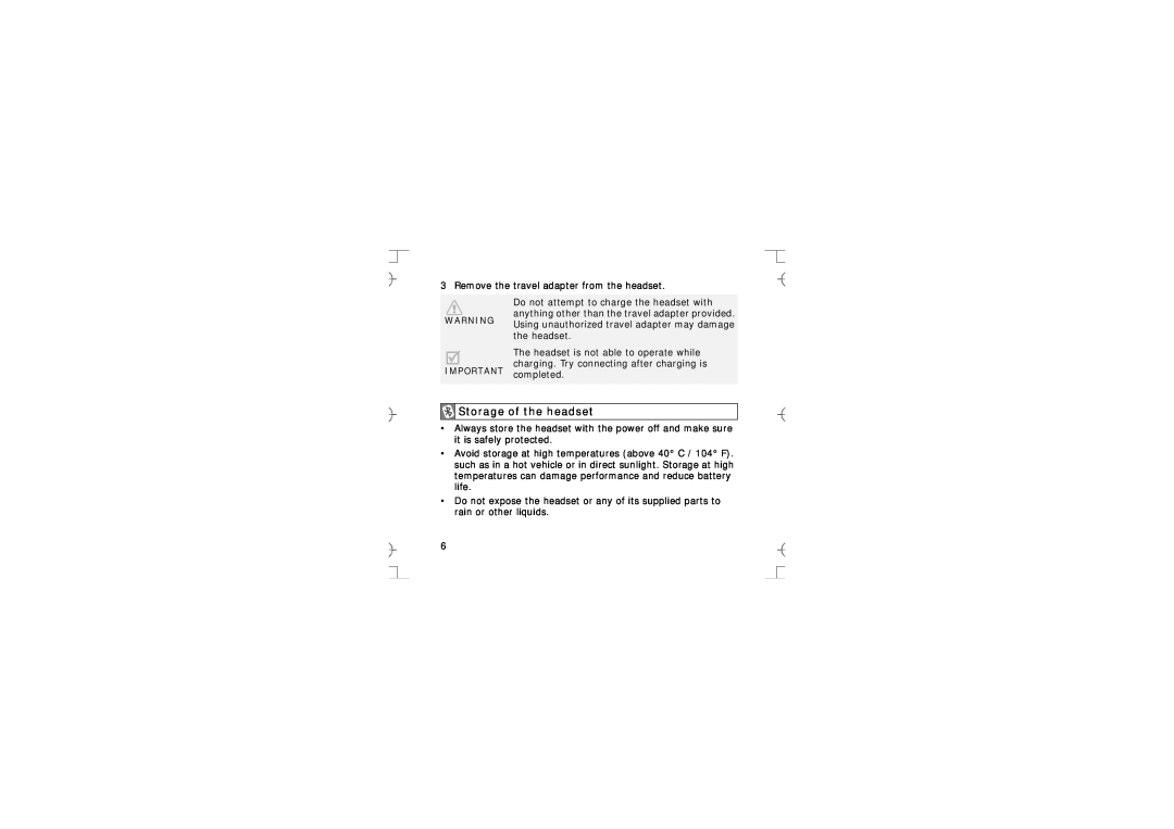 Samsung GH68-12074A manual Storage of the headset 