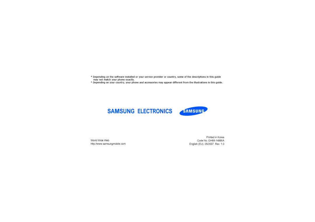 Samsung manual World Wide Web Code No.GH68-14886A 