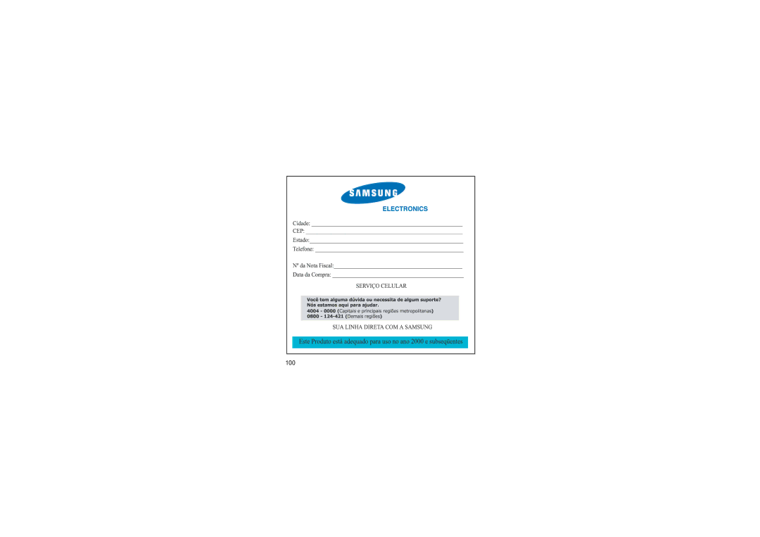 Samsung GH68-15048A manual 100 