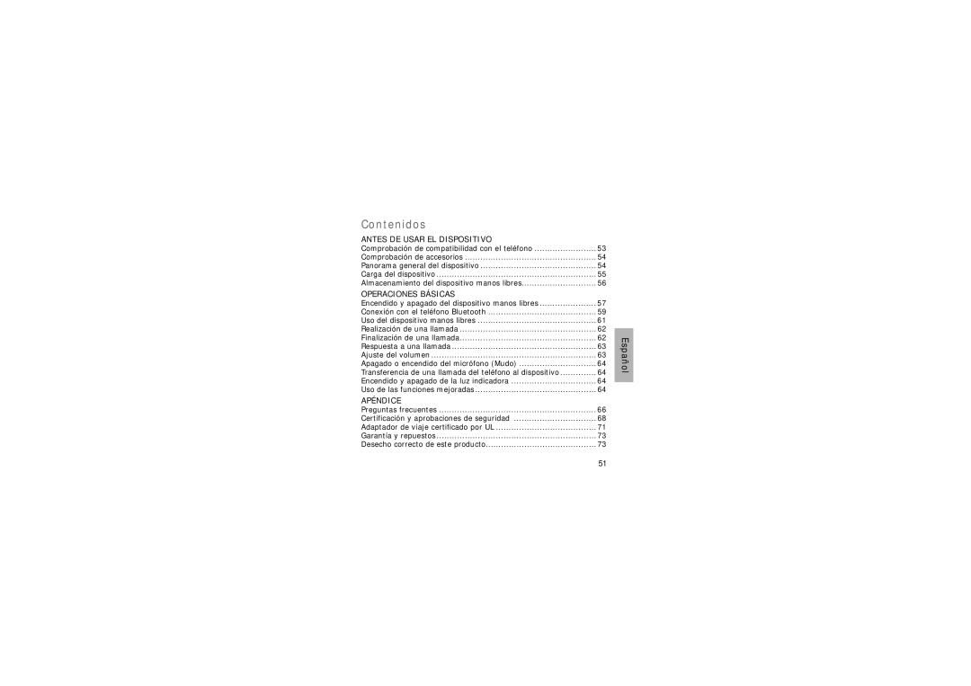 Samsung GH68-15048A manual Contenidos 