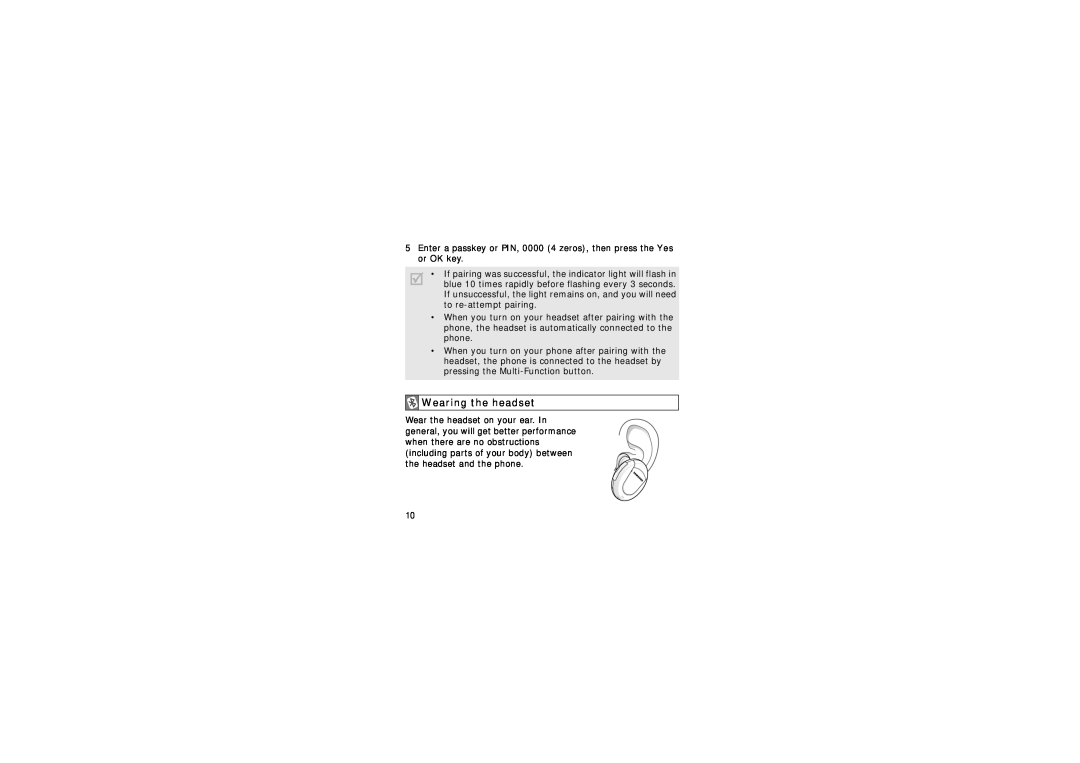 Samsung GH68-15048A manual Wearing the headset 