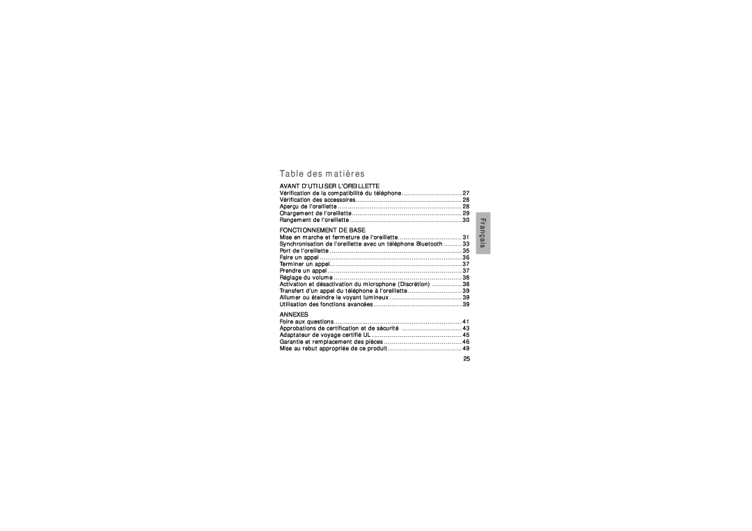 Samsung GH68-15048A manual Table des matières, Français 
