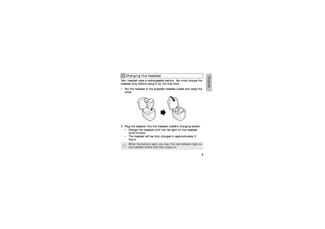 Samsung GH68-15048A manual Charging the headset, English 