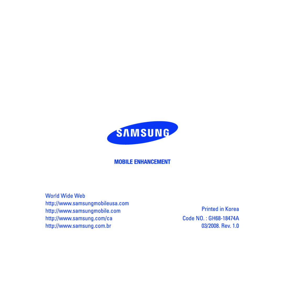 Samsung B013814, GH68-18474A, 7592A-WEP250 manual 