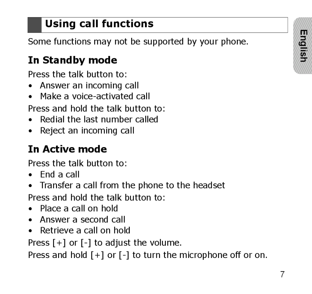 Samsung GH68-19211A manual Using call functions, Standby mode, Active mode 