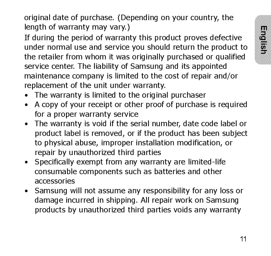 Samsung GH68-19211A manual English 