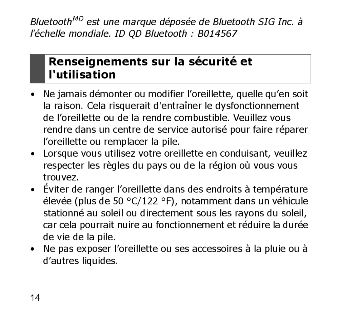 Samsung GH68-19211A manual Renseignements sur la sécurité et lutilisation 