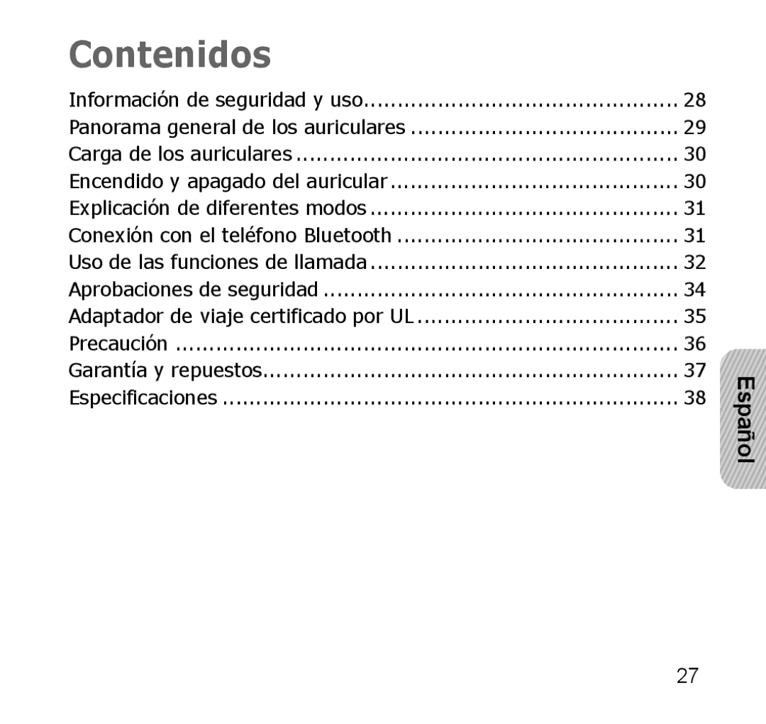 Samsung GH68-19211A manual Contenidos 