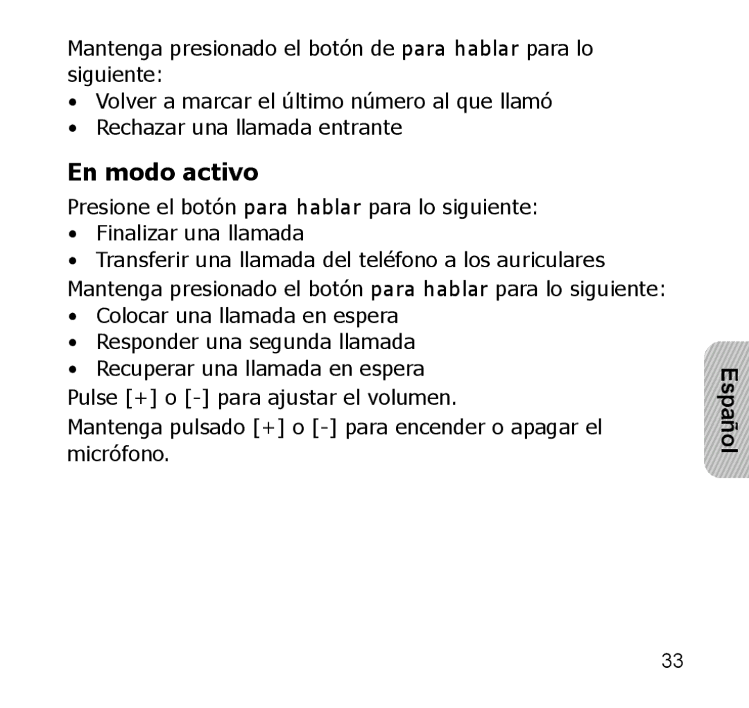 Samsung GH68-19211A manual En modo activo 