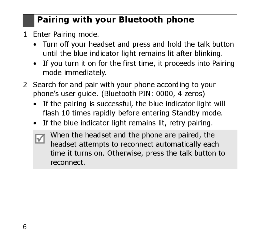 Samsung GH68-19211A manual Pairing with your Bluetooth phone, Enter Pairing mode 