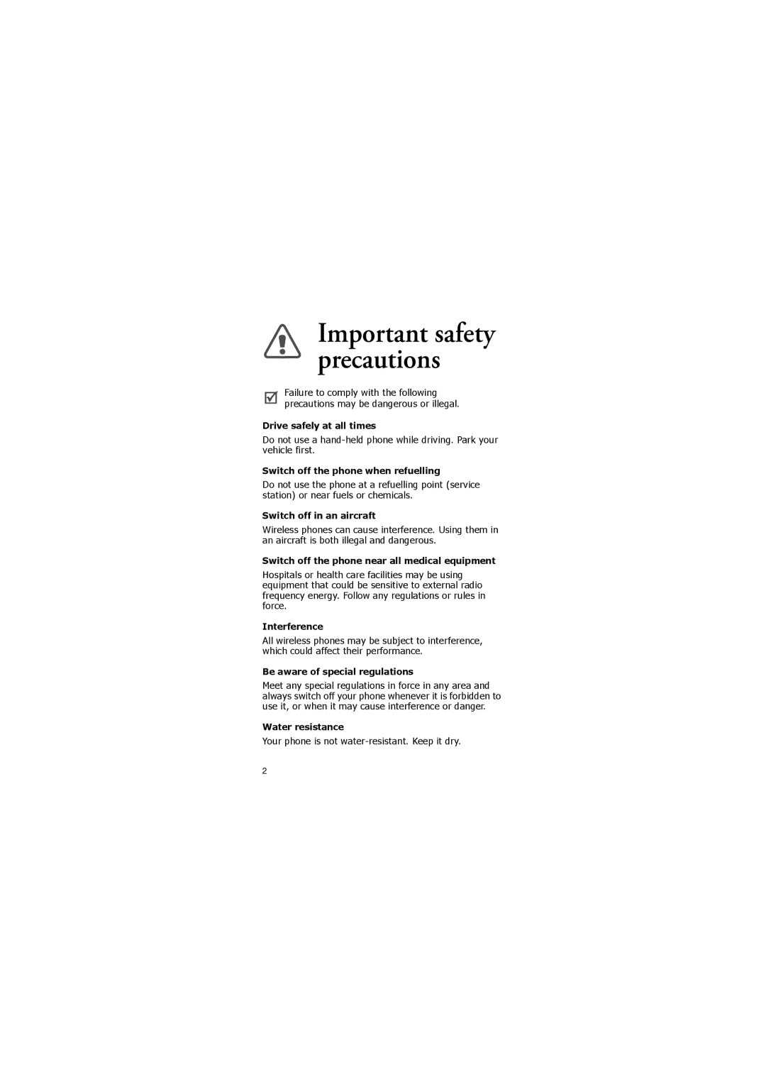 Samsung GH68-20883A manual Important safety precautions 