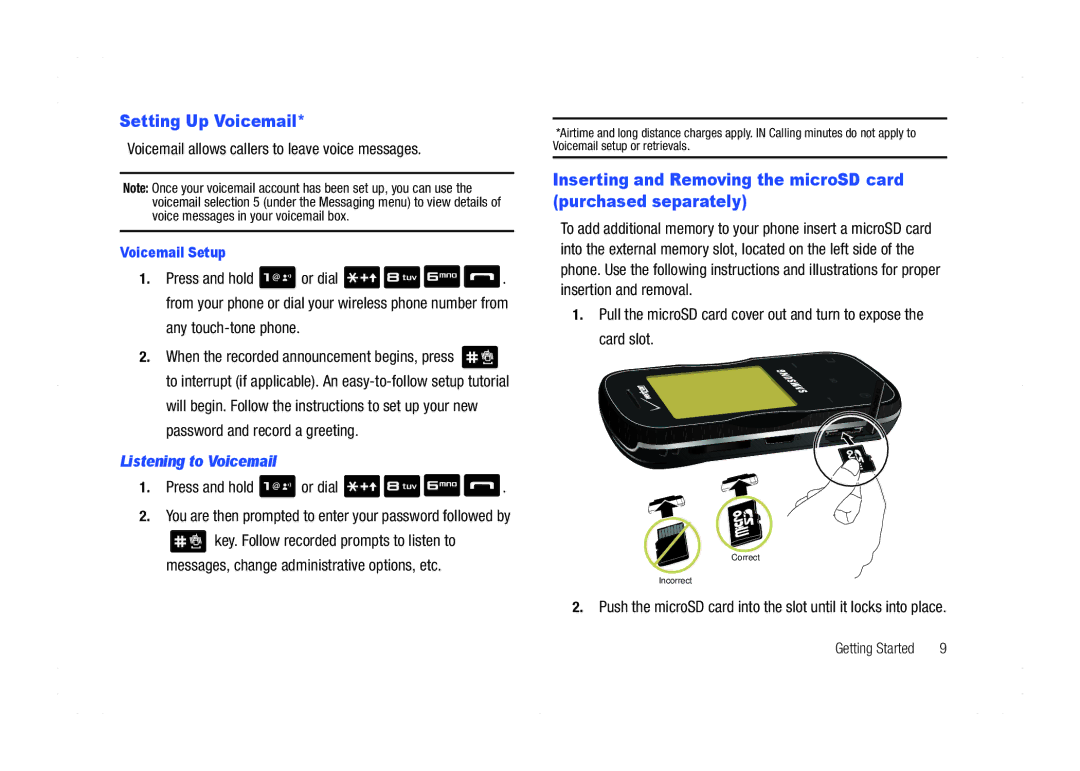 Samsung GH68-21438A Setting Up Voicemail, Voicemail allows callers to leave voice messages, Any touch-tone phone 