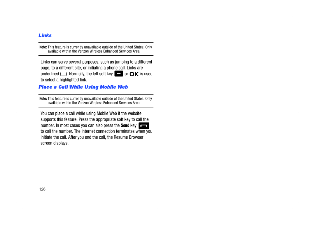 Samsung GH68-21438A user manual Links, Place a Call While Using Mobile Web 