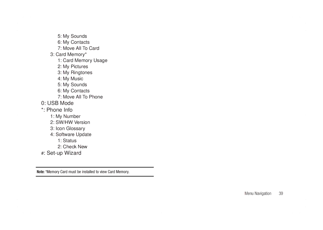 Samsung GH68-21438A user manual USB Mode Phone Info 