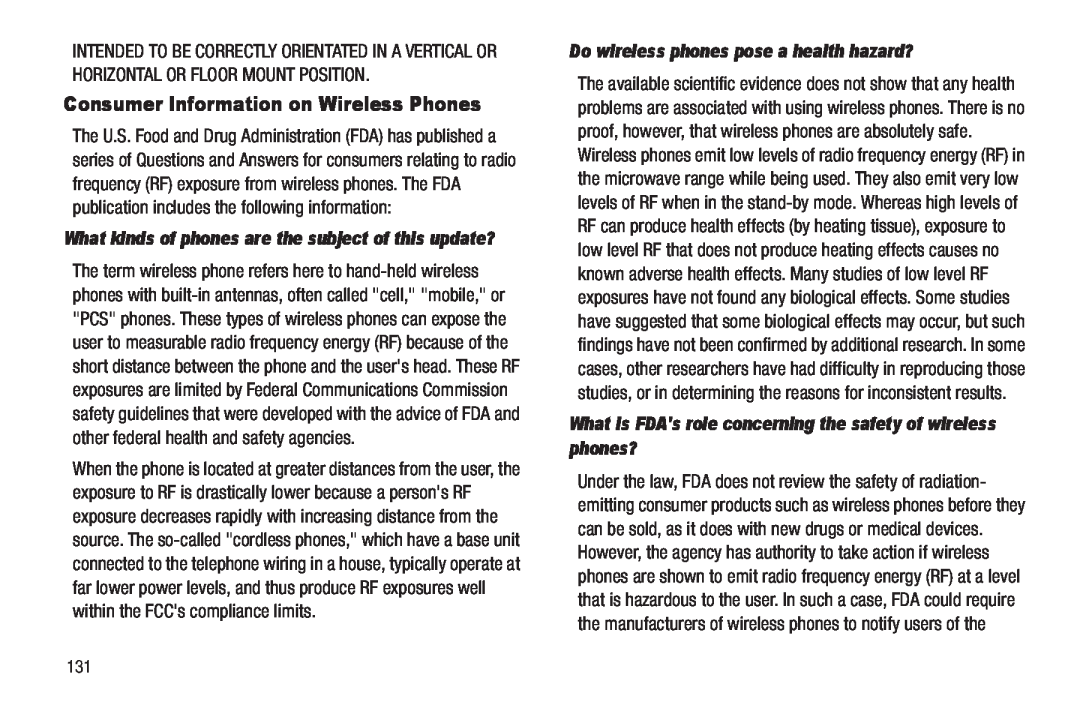 Samsung GH68-22565A user manual Consumer Information on Wireless Phones, Do wireless phones pose a health hazard? 