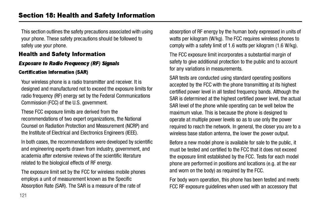 Samsung GH68-22573A Health and Safety Information, Exposure to Radio Frequency RF Signals, Certification Information SAR 