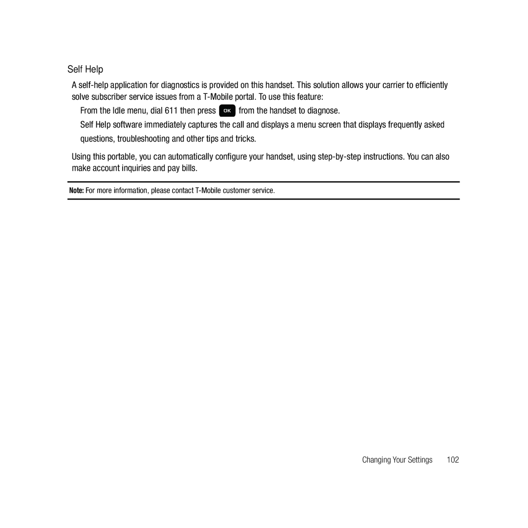 Samsung GH68-22878A user manual Self Help 