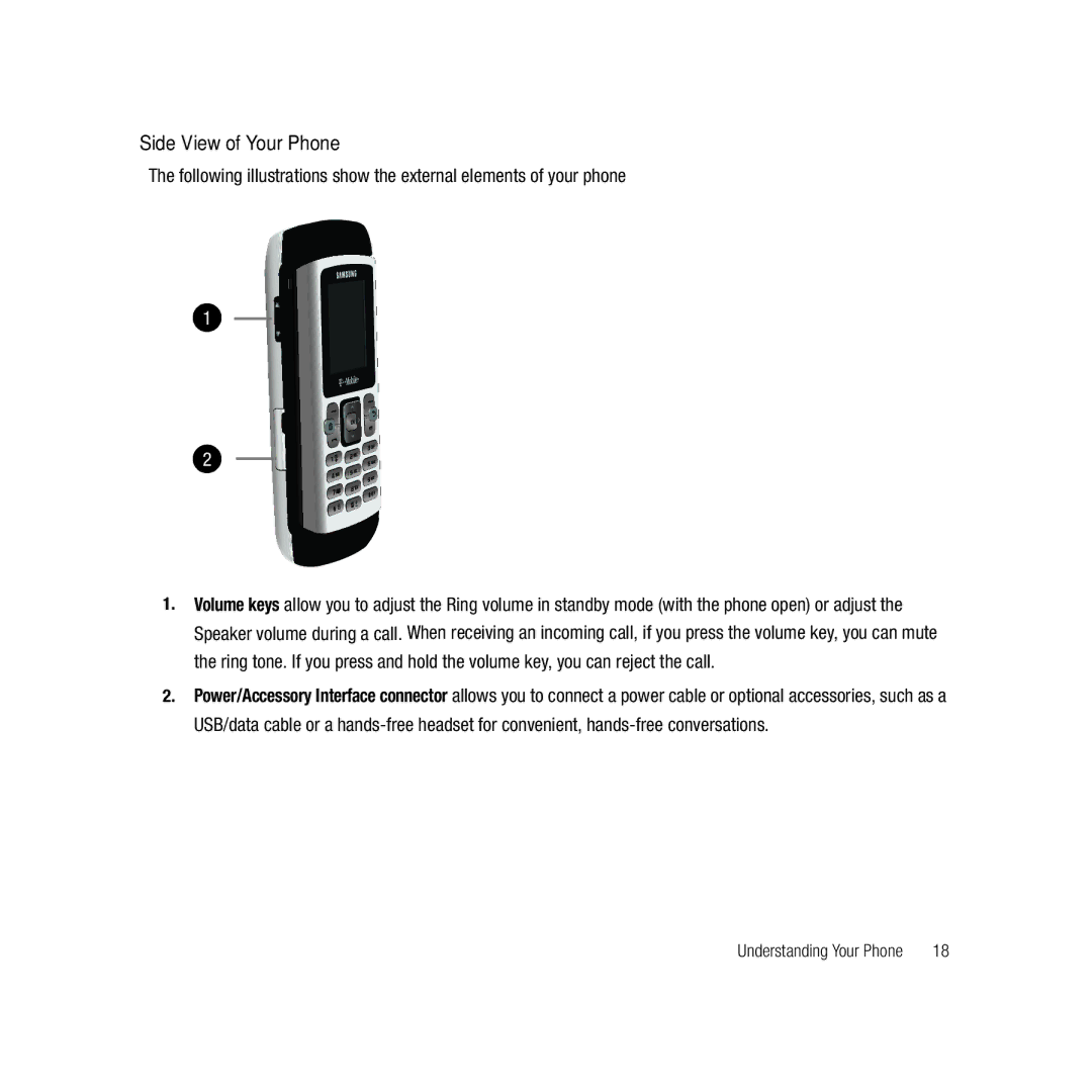 Samsung GH68-22878A user manual Side View of Your Phone 