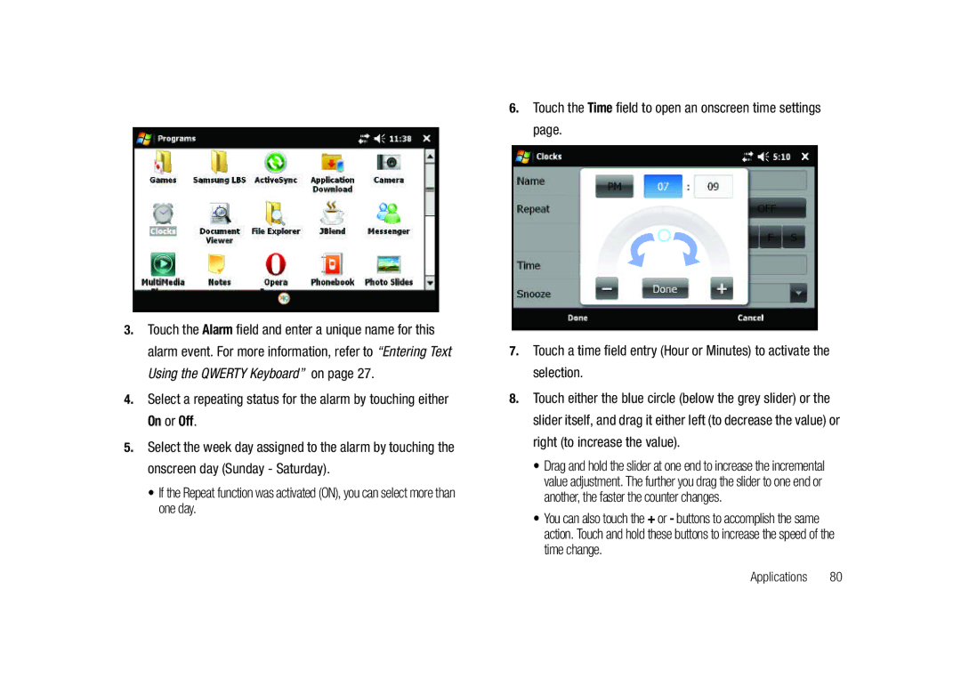 Samsung GH68-23169A manual Applications 