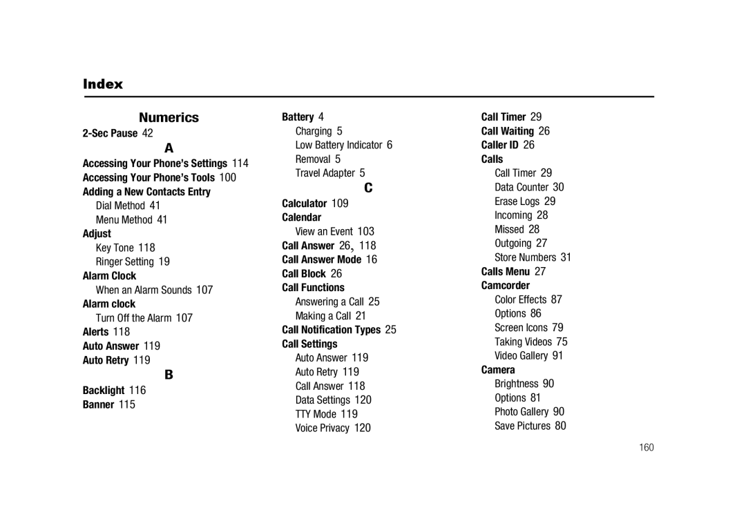 Samsung GH68-23718A user manual Index Numerics 