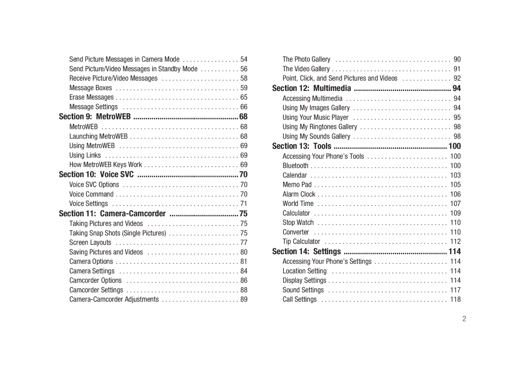 Samsung GH68-23718A user manual 100, 114 