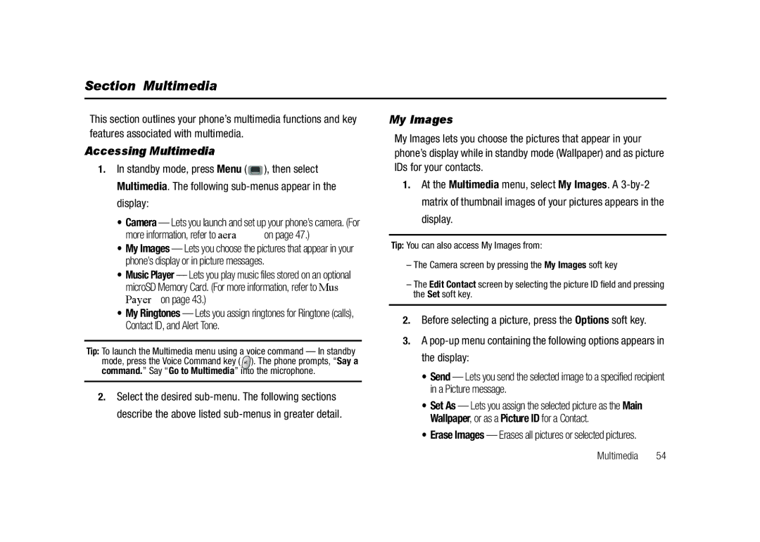 Samsung GH68-23902A user manual Accessing Multimedia, My Images 