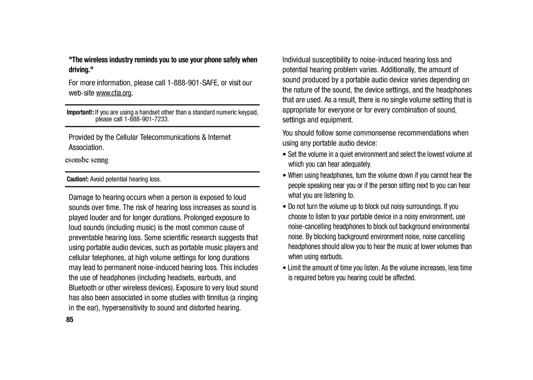 Samsung GH68-23902A user manual Responsible Listening 