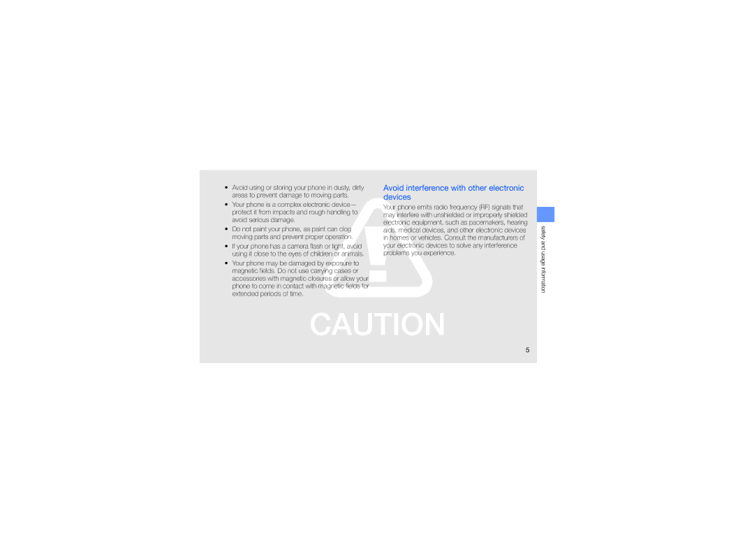 Samsung GH68-24051A manual Avoid interference with other electronic devices 