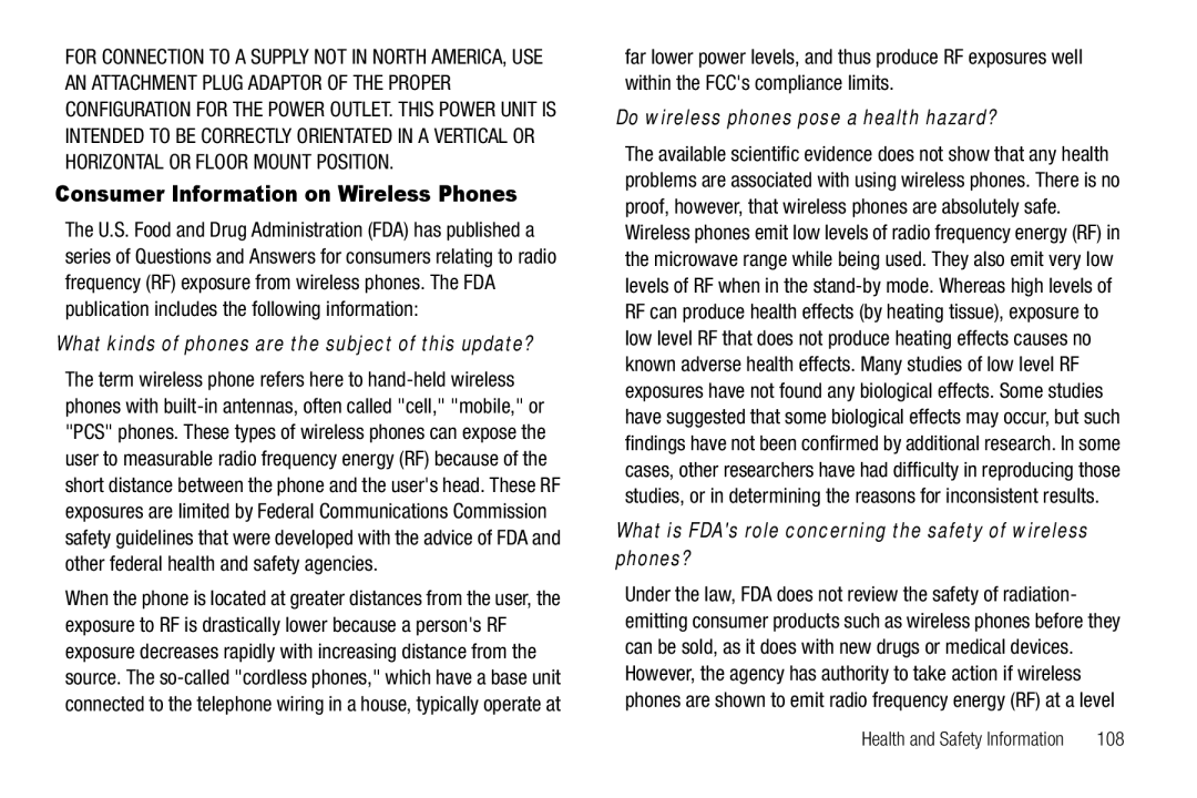 Samsung GH68-25489A user manual Consumer Information on Wireless Phones, Do wireless phones pose a health hazard? 