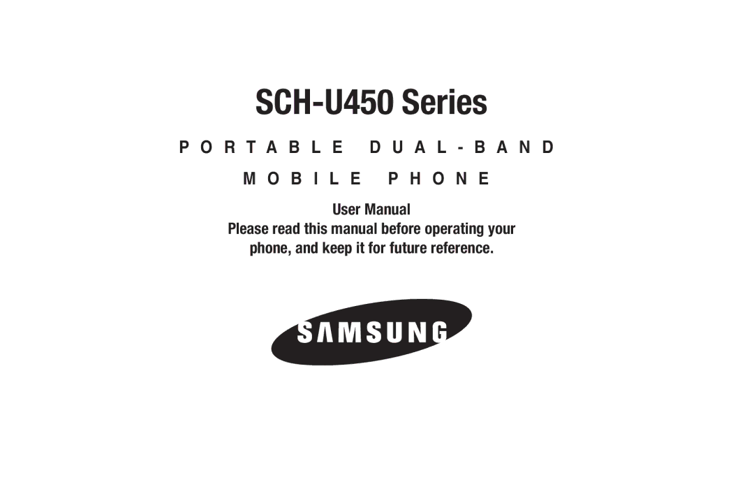 Samsung GH68-25523A user manual SCH-U450 Series 