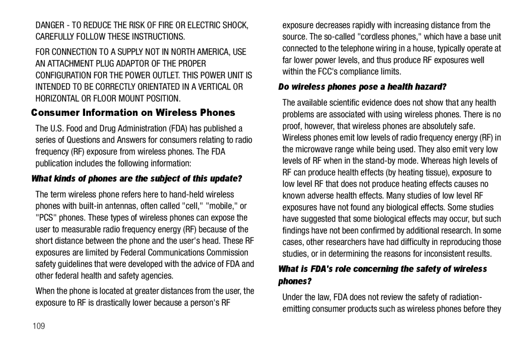 Samsung GH68-25523A user manual Consumer Information on Wireless Phones, Do wireless phones pose a health hazard? 