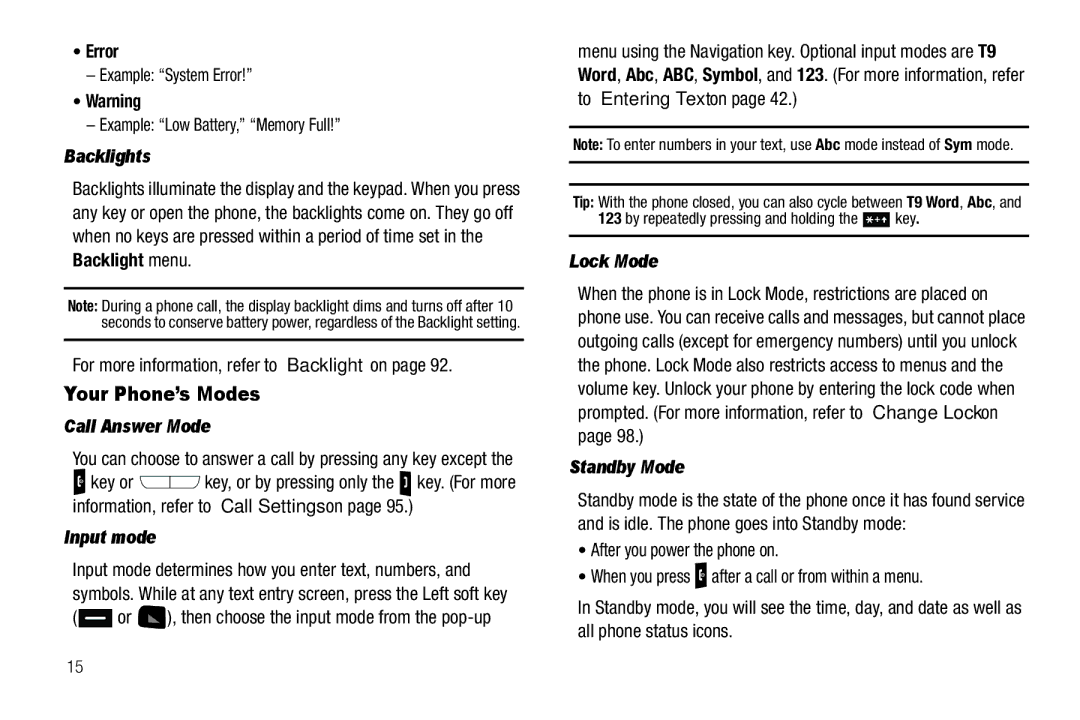 Samsung GH68-25523A user manual Your Phone’s Modes 