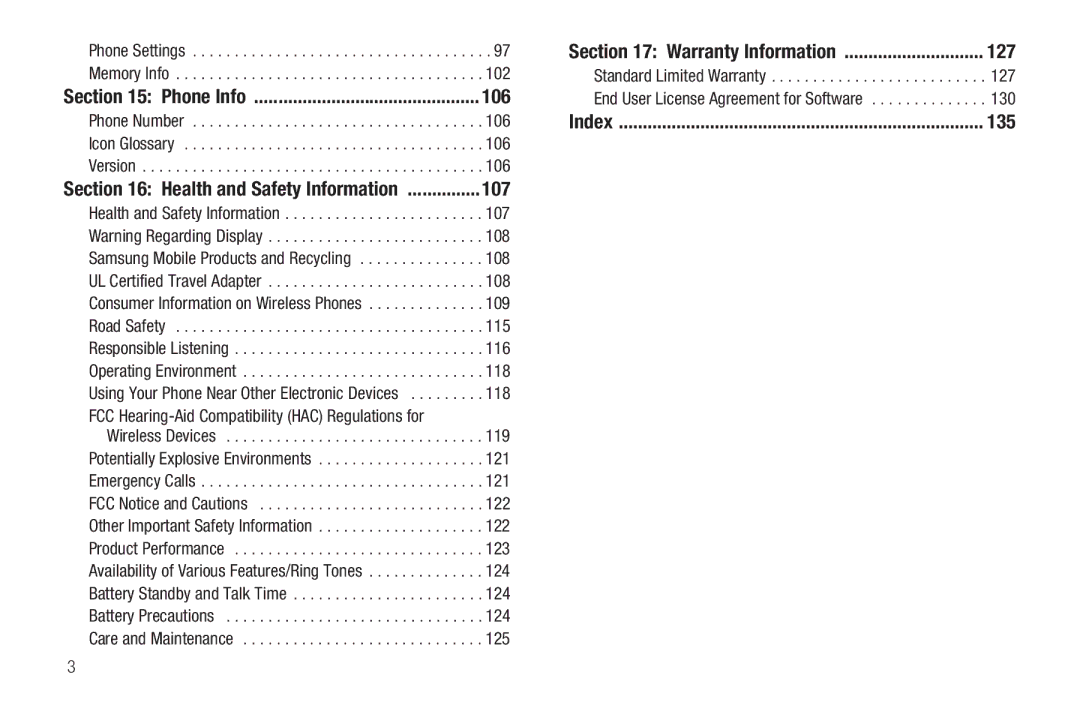 Samsung GH68-25523A user manual 106, 107, 127, 135 