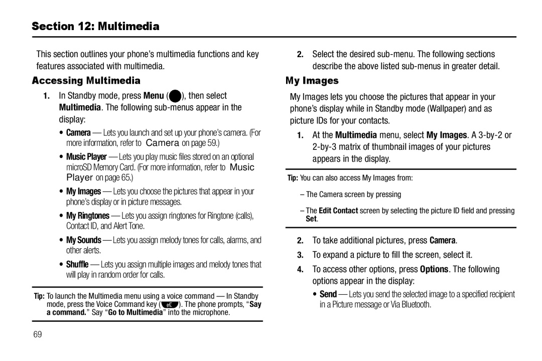 Samsung GH68-25523A user manual Accessing Multimedia, My Images 