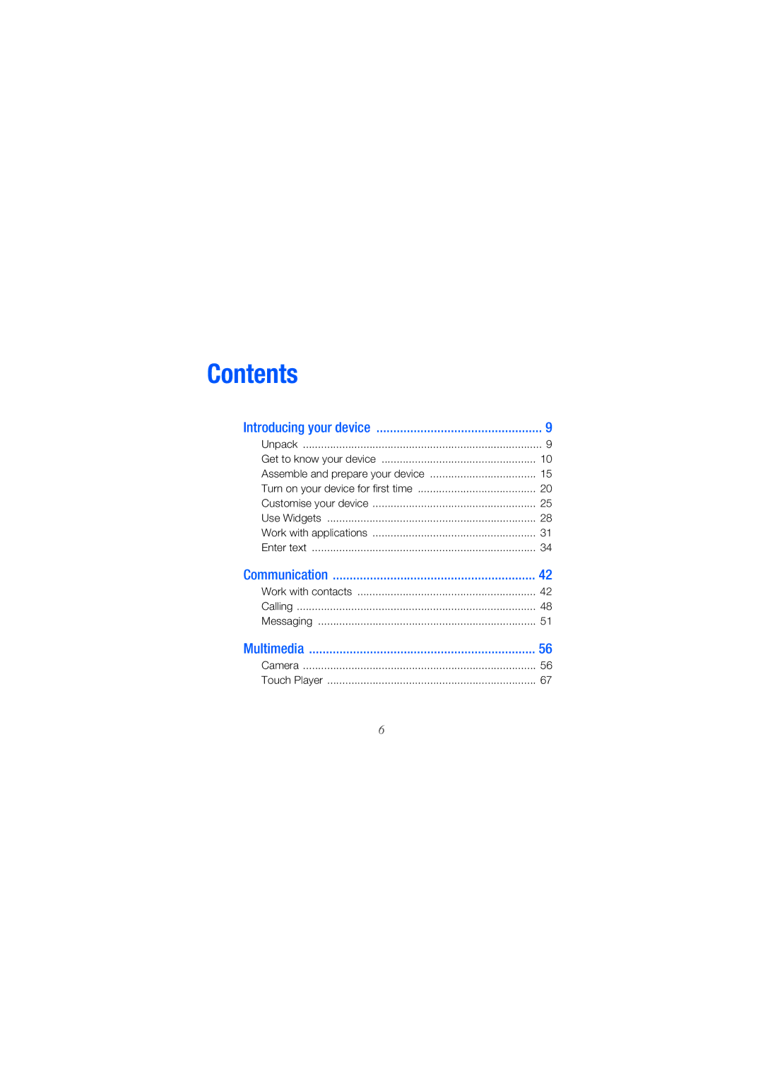 Samsung GH68-25554A manual Contents 