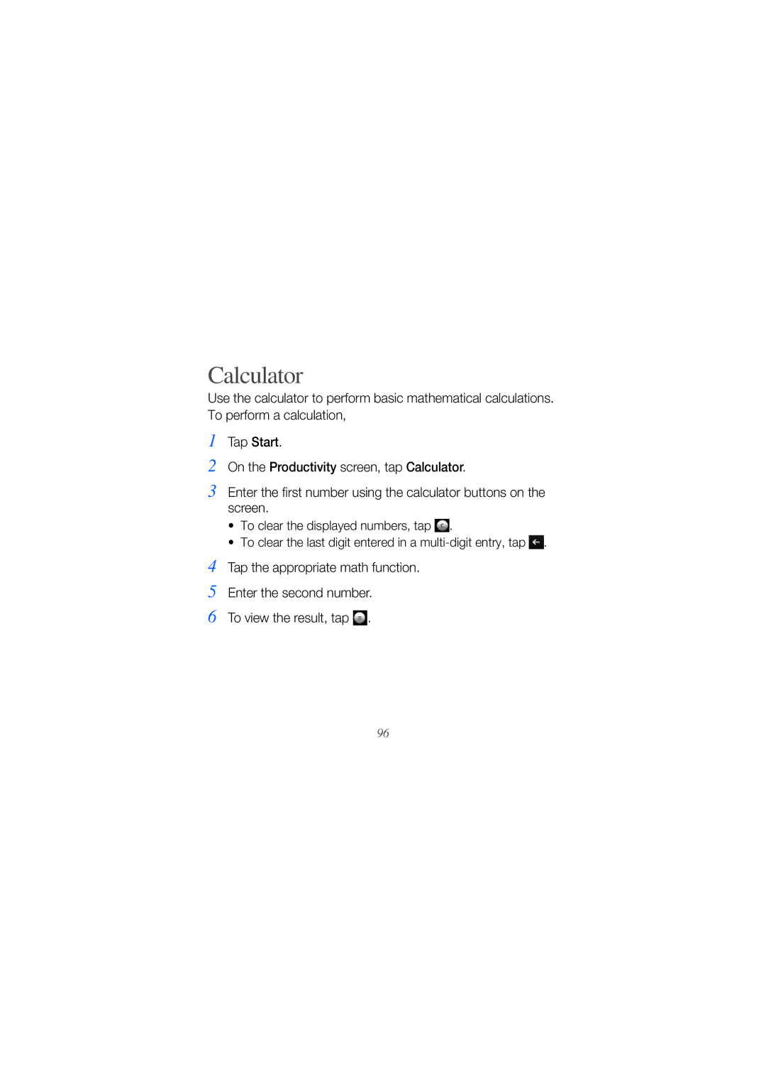 Samsung GH68-25554A manual Calculator 