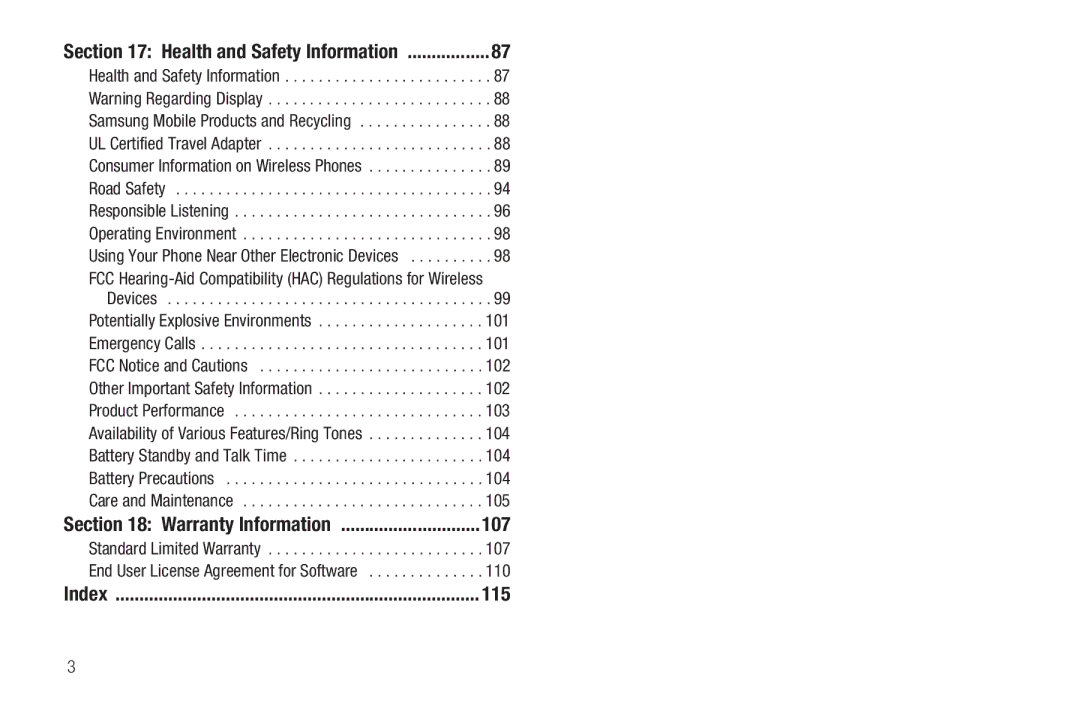 Samsung GH68-26097A user manual 107, 115 