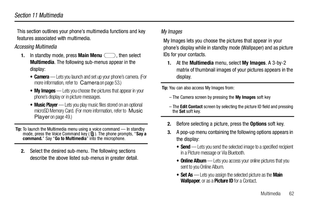 Samsung GH68-26097A user manual Accessing Multimedia, My Images 