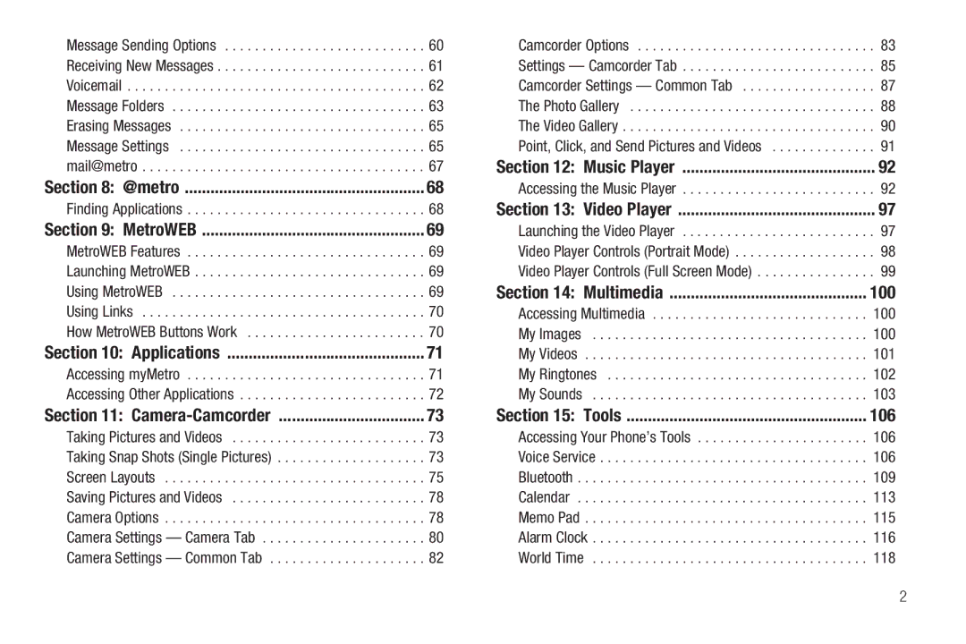 Samsung GH68-26316A user manual 100, 106 