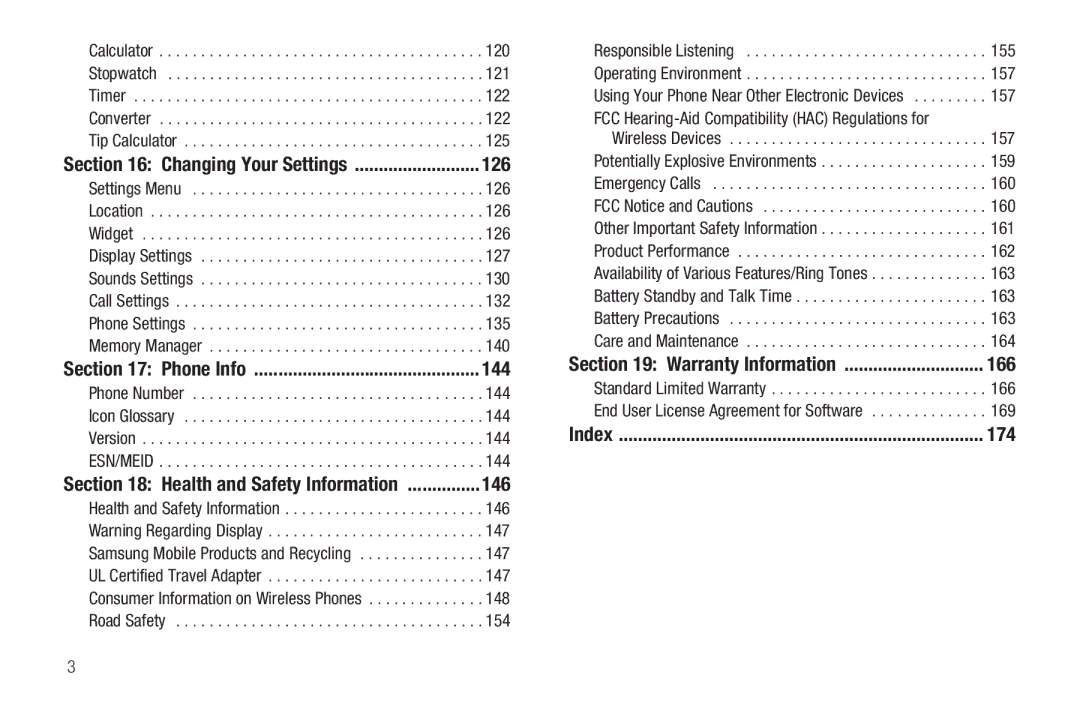 Samsung GH68-26316A user manual 126, 144, 146, 166, 169, 174 