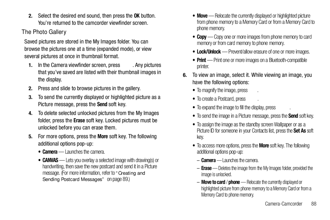 Samsung GH68-26316A user manual Photo Gallery, To expand the image to fill the display, press 