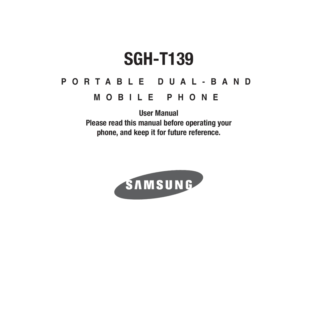 Samsung GH68-26667A user manual SGH-T139 