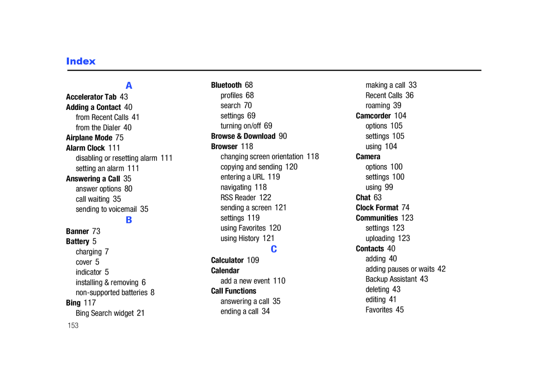 Samsung GH68-26940A user manual Index 