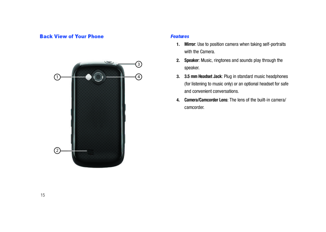 Samsung GH68-26940A user manual Features, With the Camera, Speaker, Convenient conversations, Camcorder 