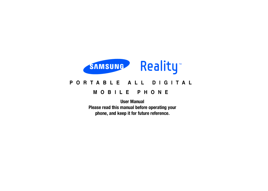 Samsung GH68-26940A user manual R T a B L E a L L D I G I T a L B I L E P H O N E 