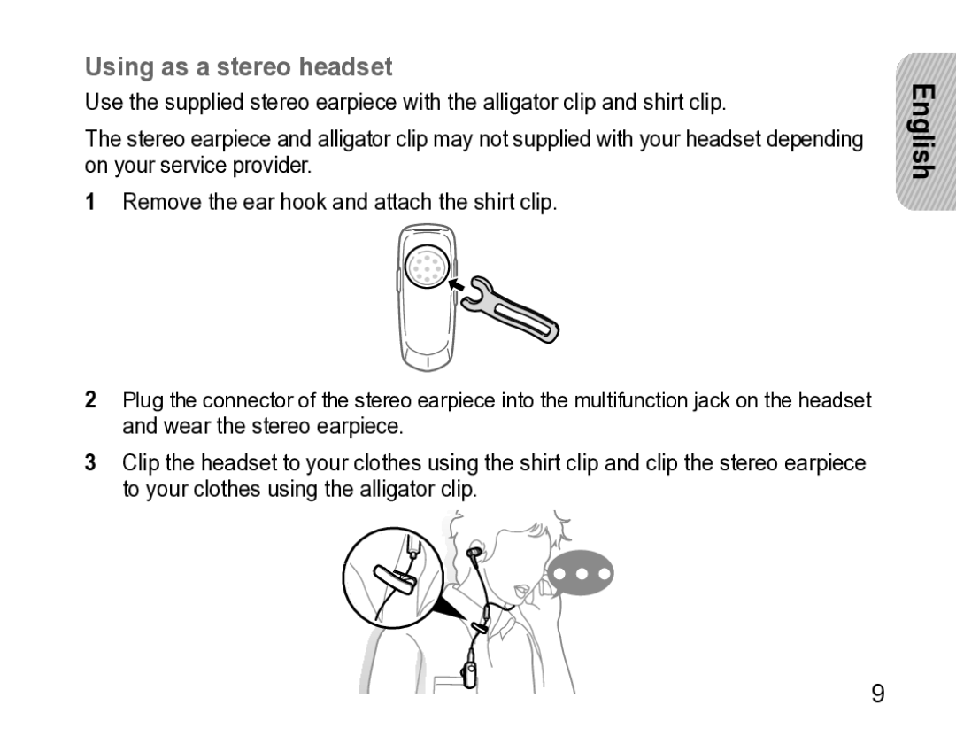 Samsung GH68-27873A manual Using as a stereo headset 