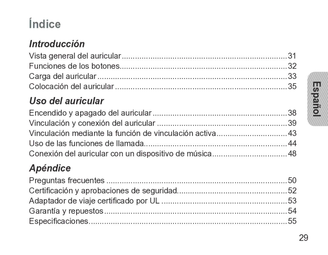 Samsung GH68-27873A manual Índice 