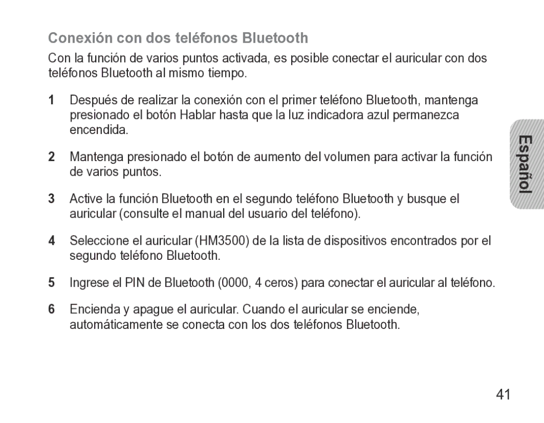 Samsung GH68-27873A manual Conexión con dos teléfonos Bluetooth 