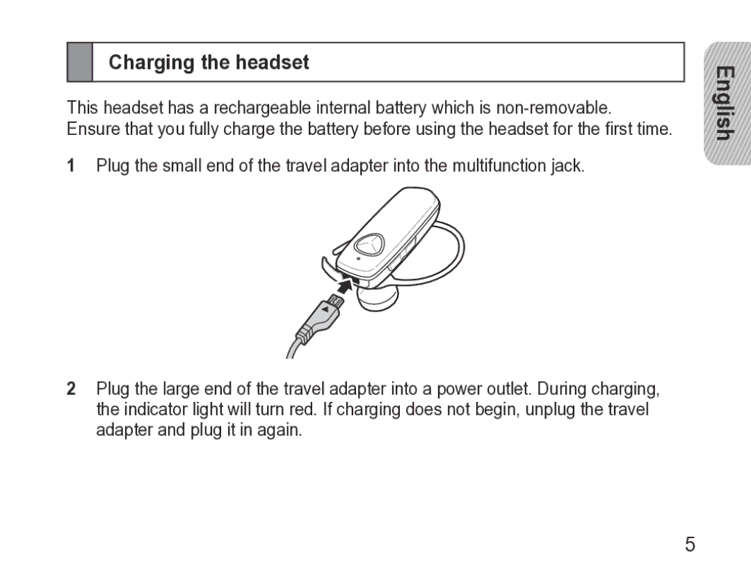 Samsung GH68-27873A manual Charging the headset 