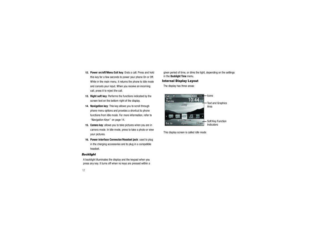 Samsung GH68-29815A user manual Internal Display Layout, Backlight 